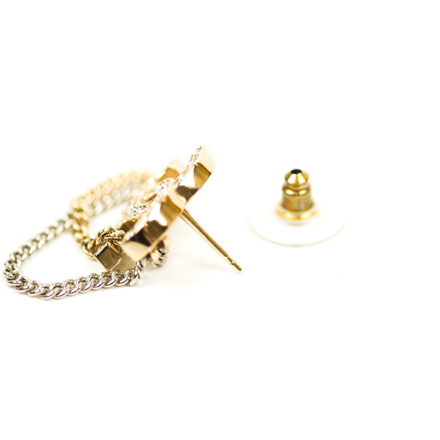 Chanel Crystal CC Chain Pendant Earrings 21B