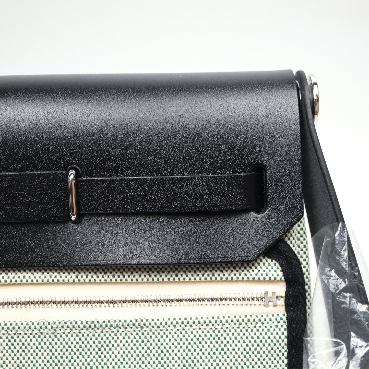 Hermès Herbag Zip 20 MinI Vert Moyen 65 Noir 89 Palladium Hardware