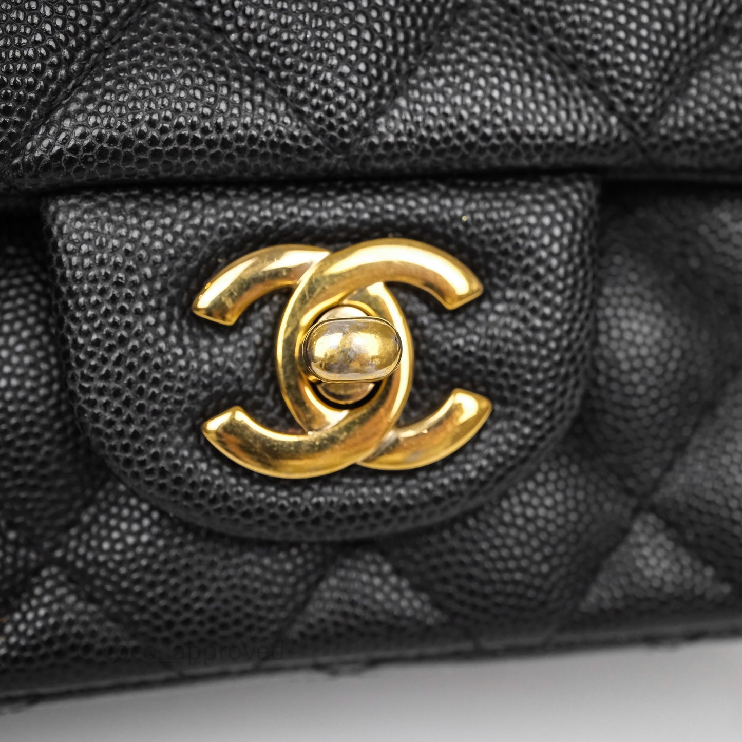 Chanel Mini Square Quilted Black Caviar Gold Hardware