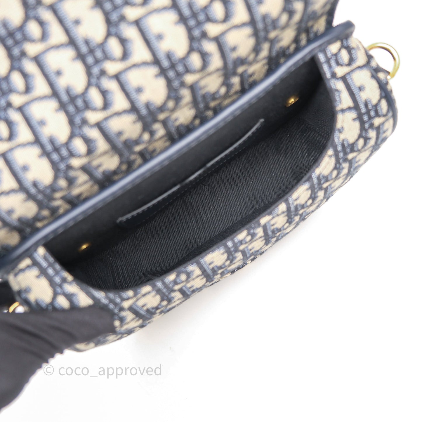 Christian Dior Medium Bobby Bag Blue Oblique Jacquard Canvas
