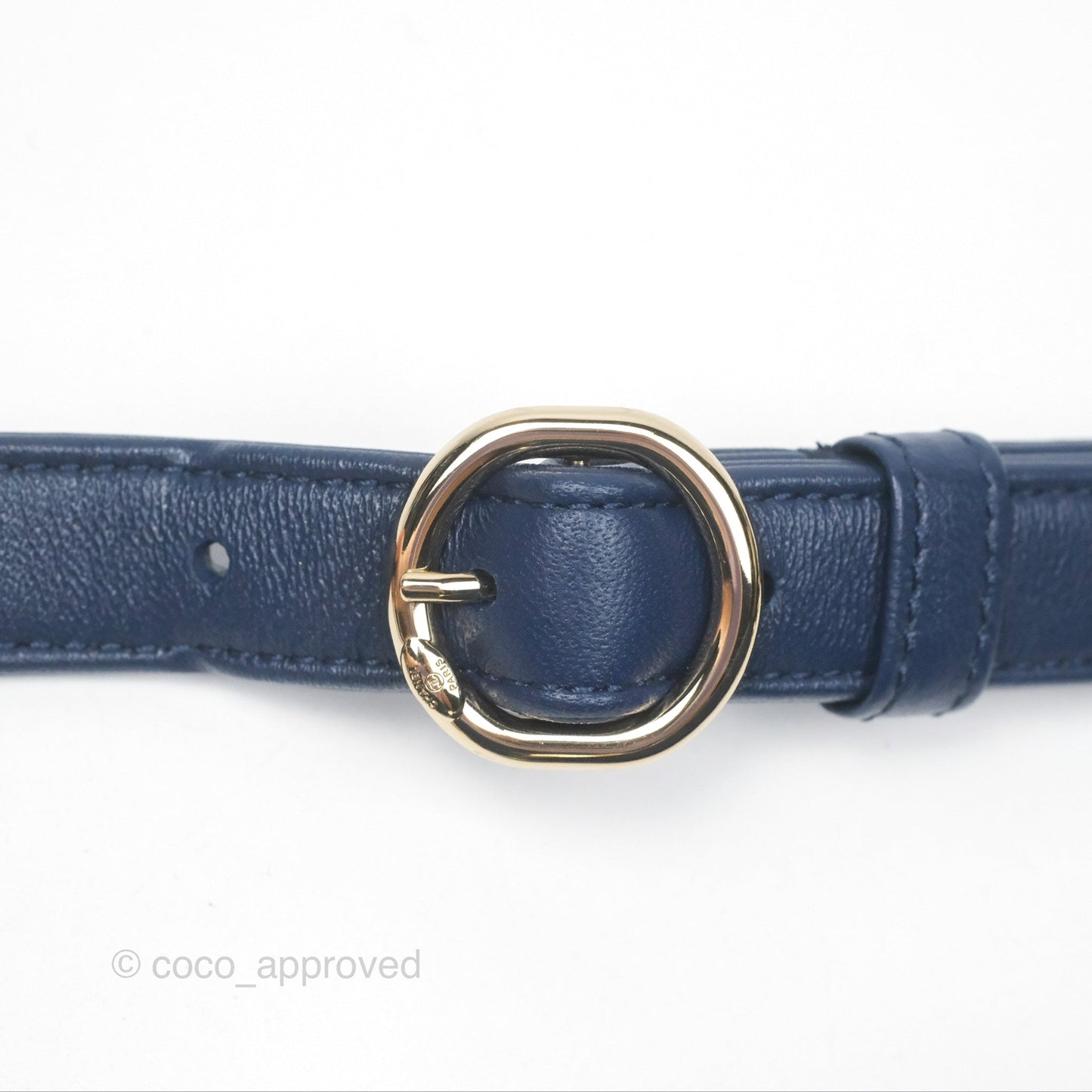 Chanel Resin Bi-Color Chain Belt Bag Navy Lambskin Gold Hardware