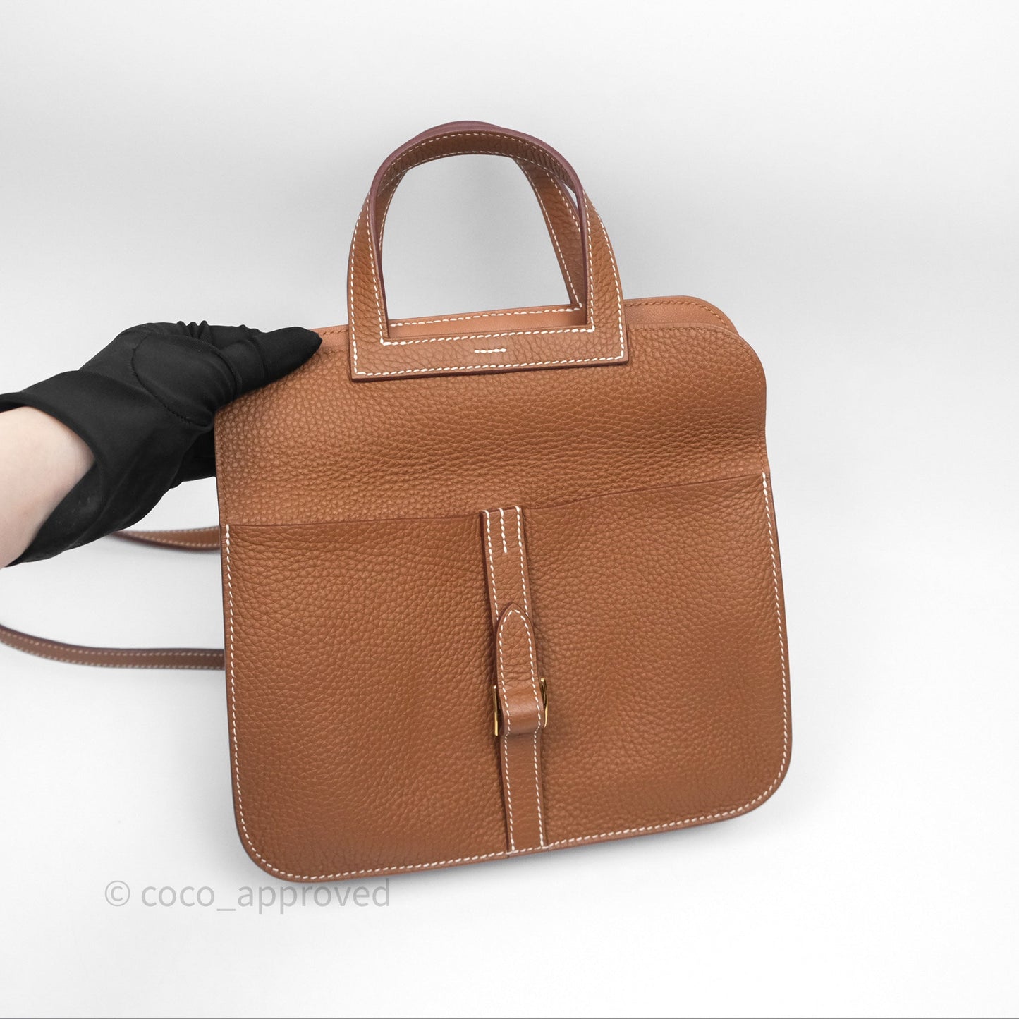 Hermès Halzan 25 Gold Clemence Gold Hardware