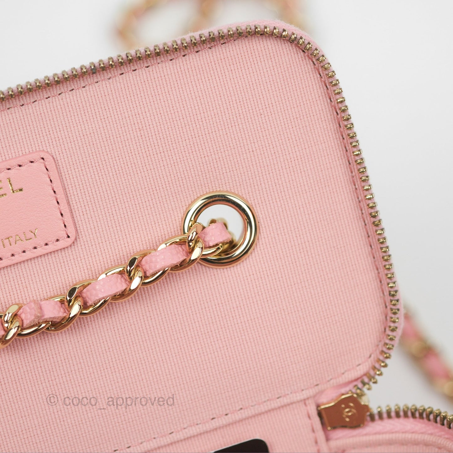 Chanel Classic Vanity With Chain Pink Caviar Gold Hardware