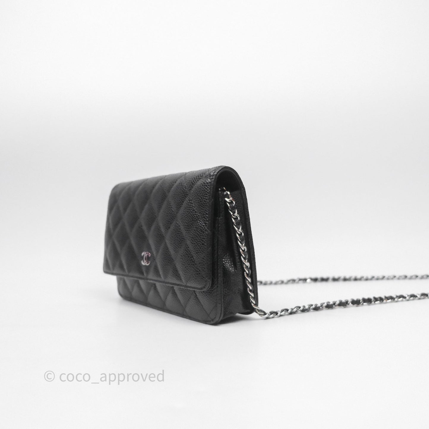 Chanel Quilted Classic WOC Black Caviar Silver Hardware