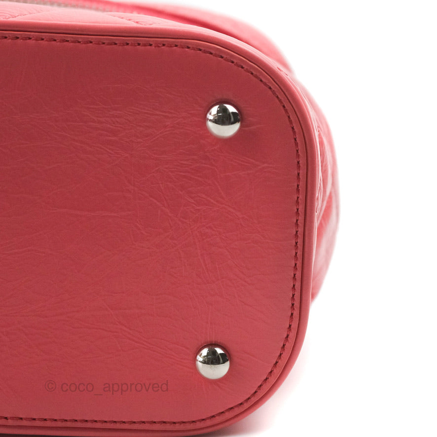 Chanel Aquarium PVC Coral Pink Crumpled Calfskin Silver Hardware
