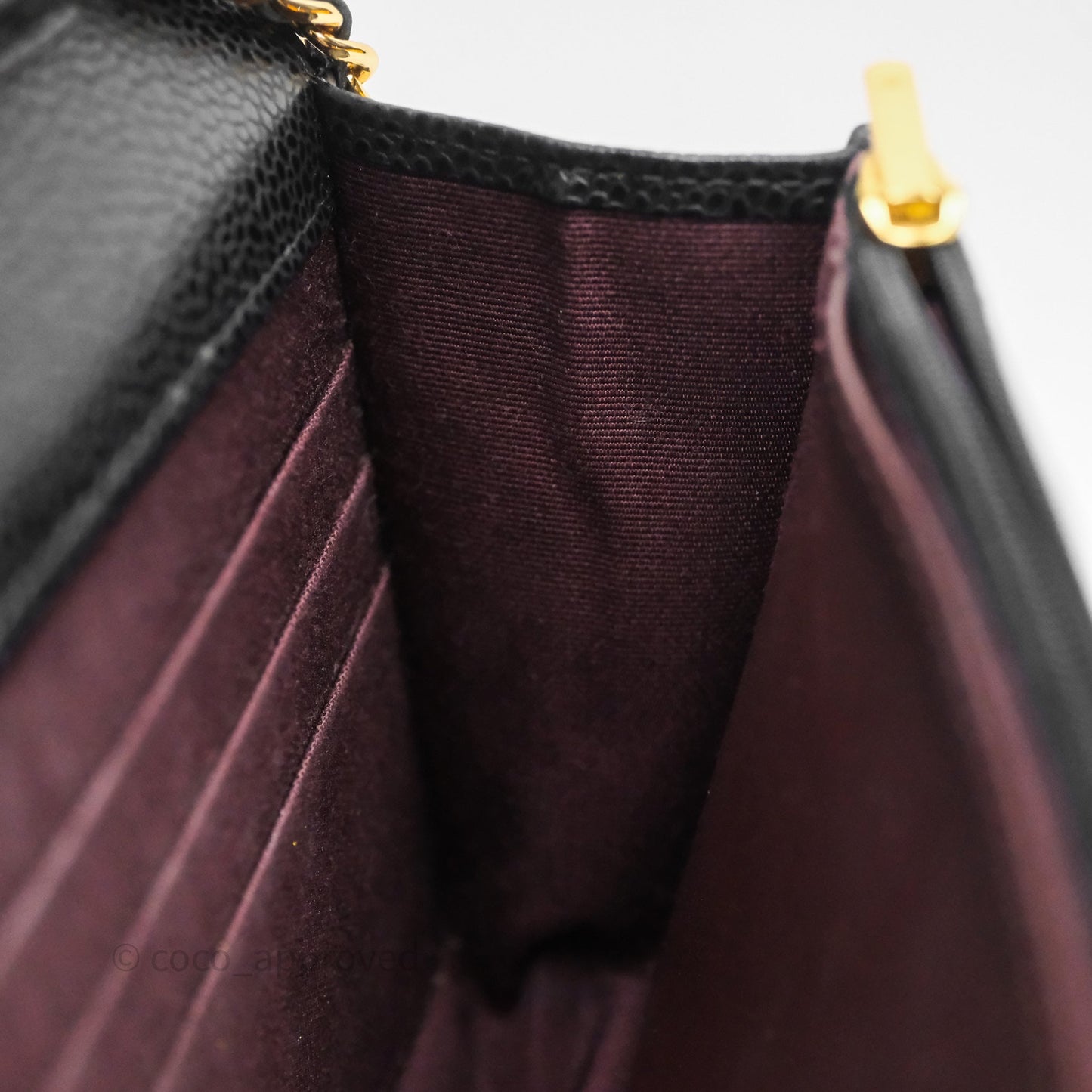 Chanel Classic Wallet On Chain WOC Quilted Black Caviar Gold Hardware