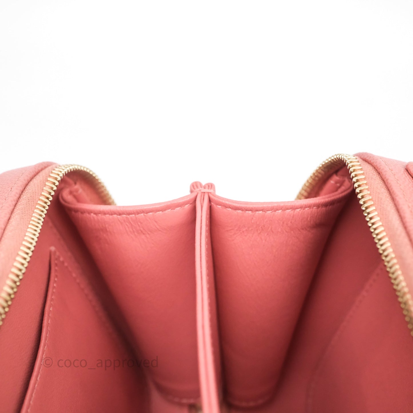 Chanel Quilted Small CC Filigree Vanity Case Pink Caviar Aged Gold Hardware