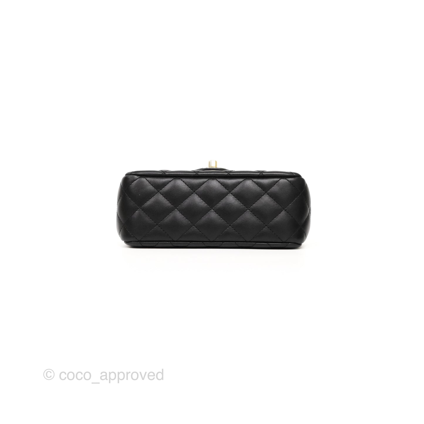 Chanel Crystals Top Handle Mini Rectangular Flap Bag Black Lambskin Gold Hardware 23A
