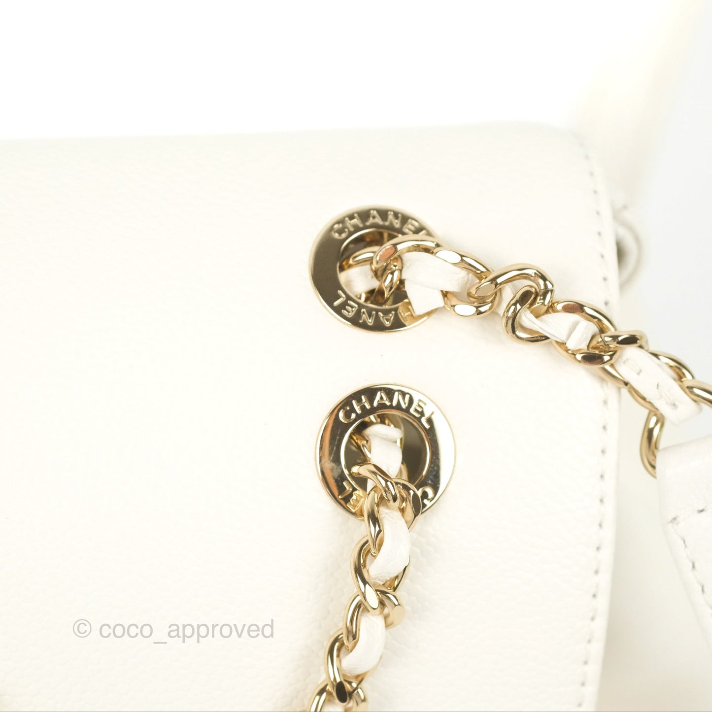 Chanel Mini Business Affinity Backpack White Caviar Gold Hardware 22B