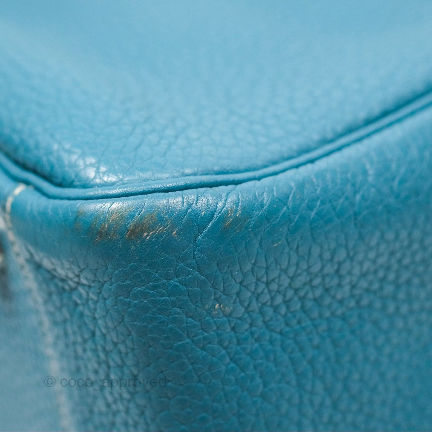 Hermès Lindy 34 Blue Jean Clemence Palladium Hardware