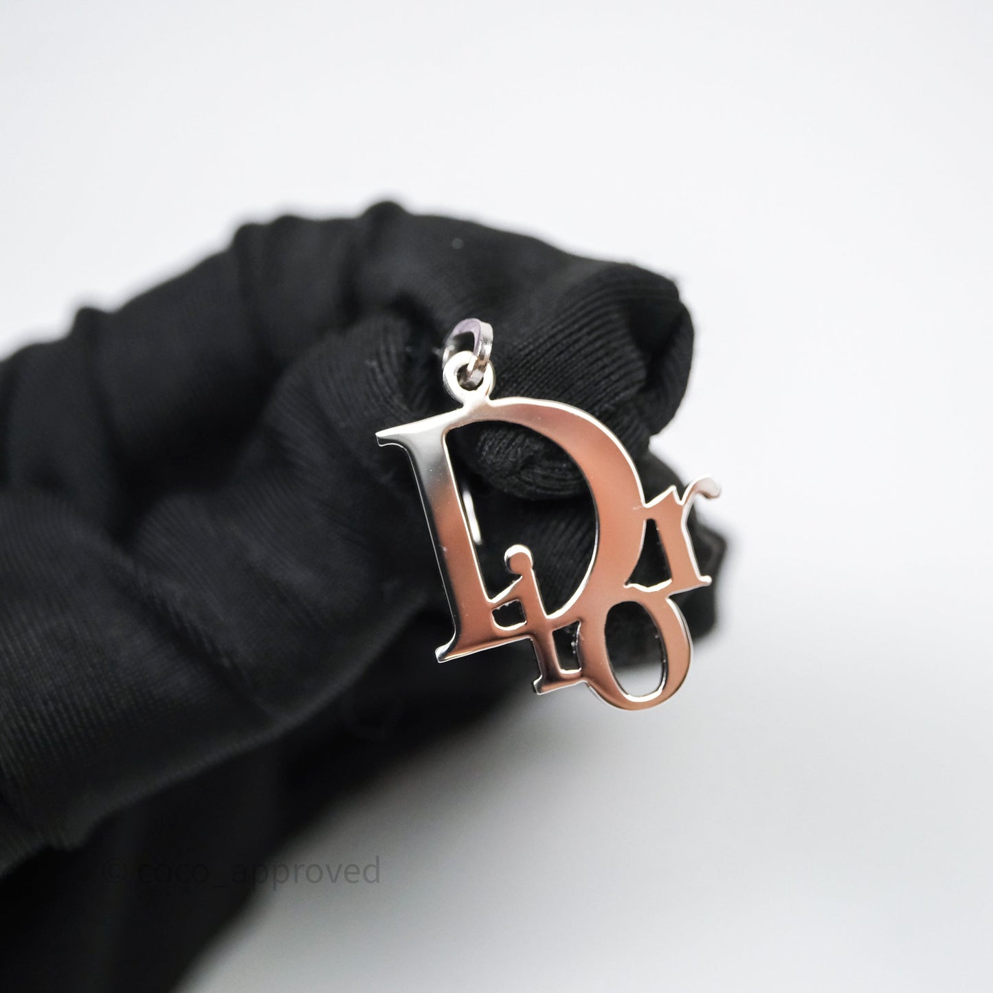 Christian Dior Drop CD Earrings Silver Tone