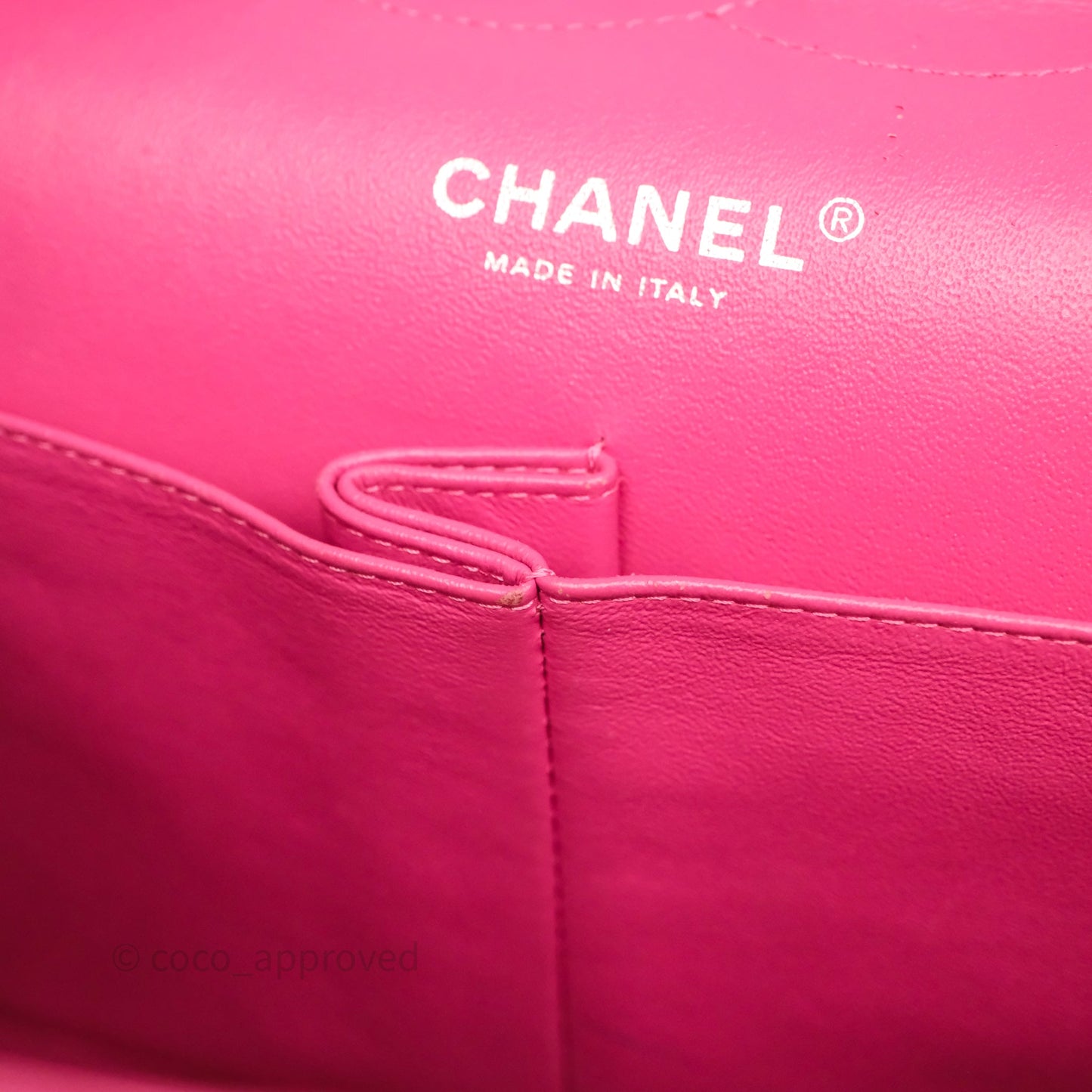 Chanel Jumbo Double Flap Red Orange Patent Silver Hardware⁣⁣
