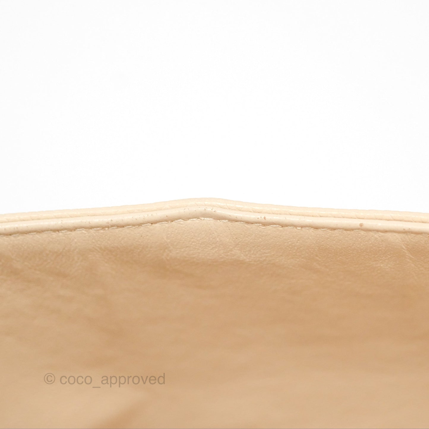 Chanel Classic M/L Medium Flap Quilted Beige Caviar Gold Hardware