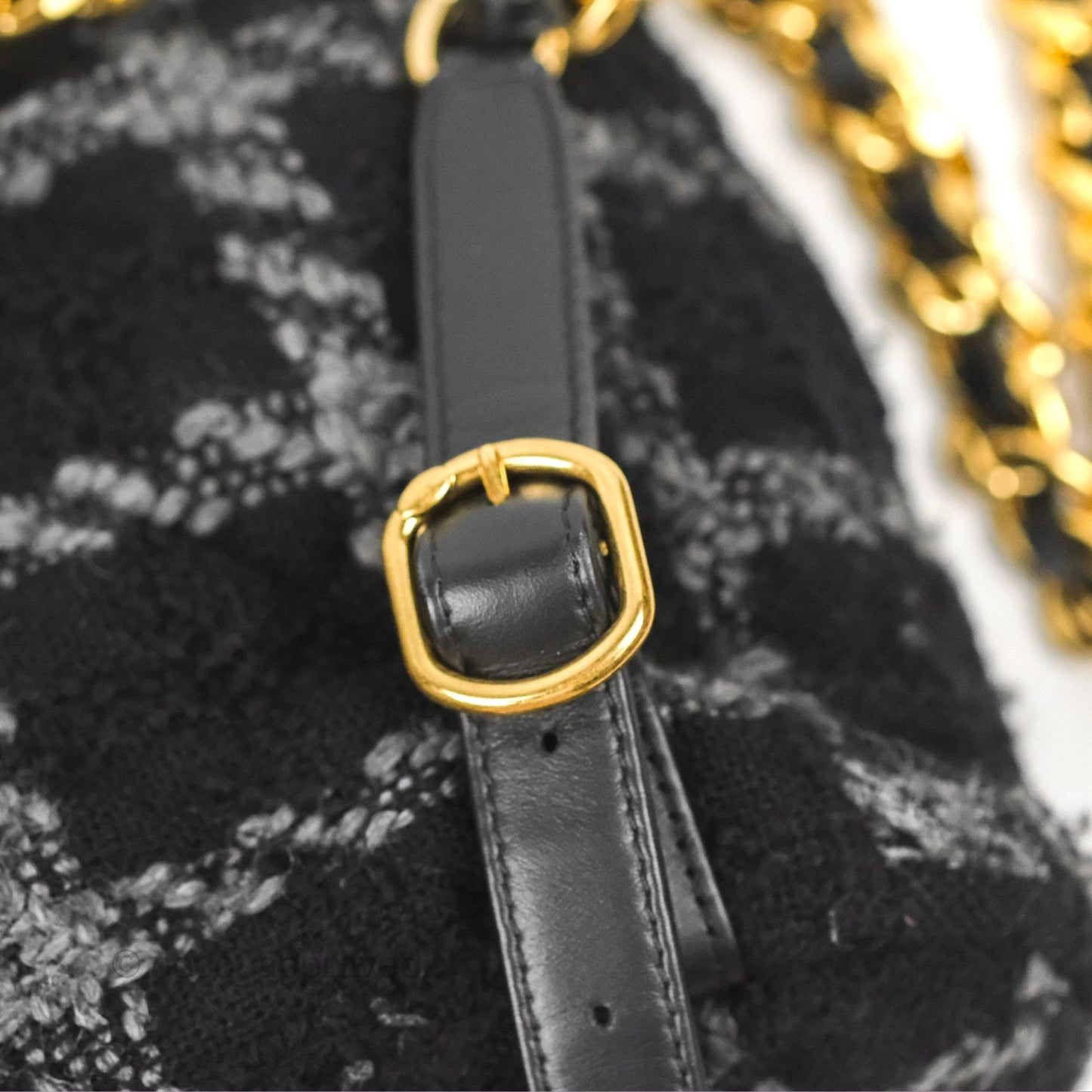 Chanel Duma Backpack Black Tweed Gold Hardware 22K
