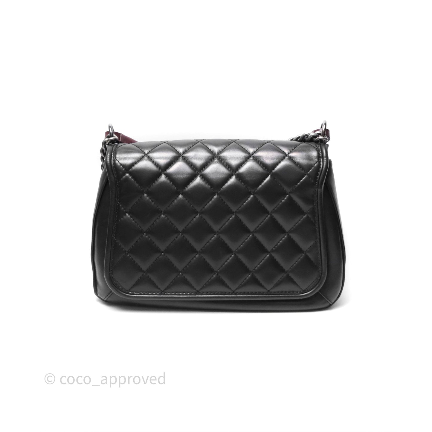 Chanel Quilted Large Prestige Top Handle Flap Calfskin Black Ruthenium Hardware