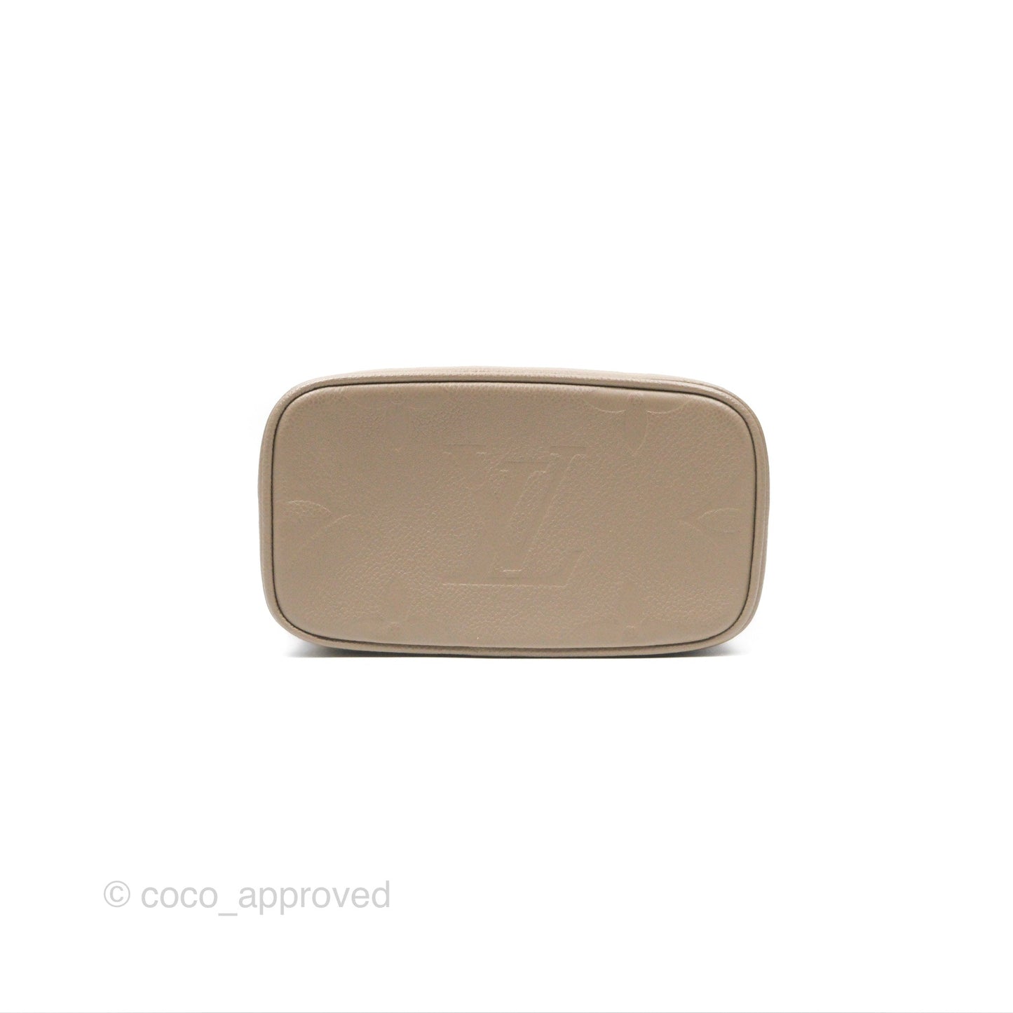 Louis Vuitton Monogram Empreinte Tourterelle Vanity PM Beige Gold Hardware