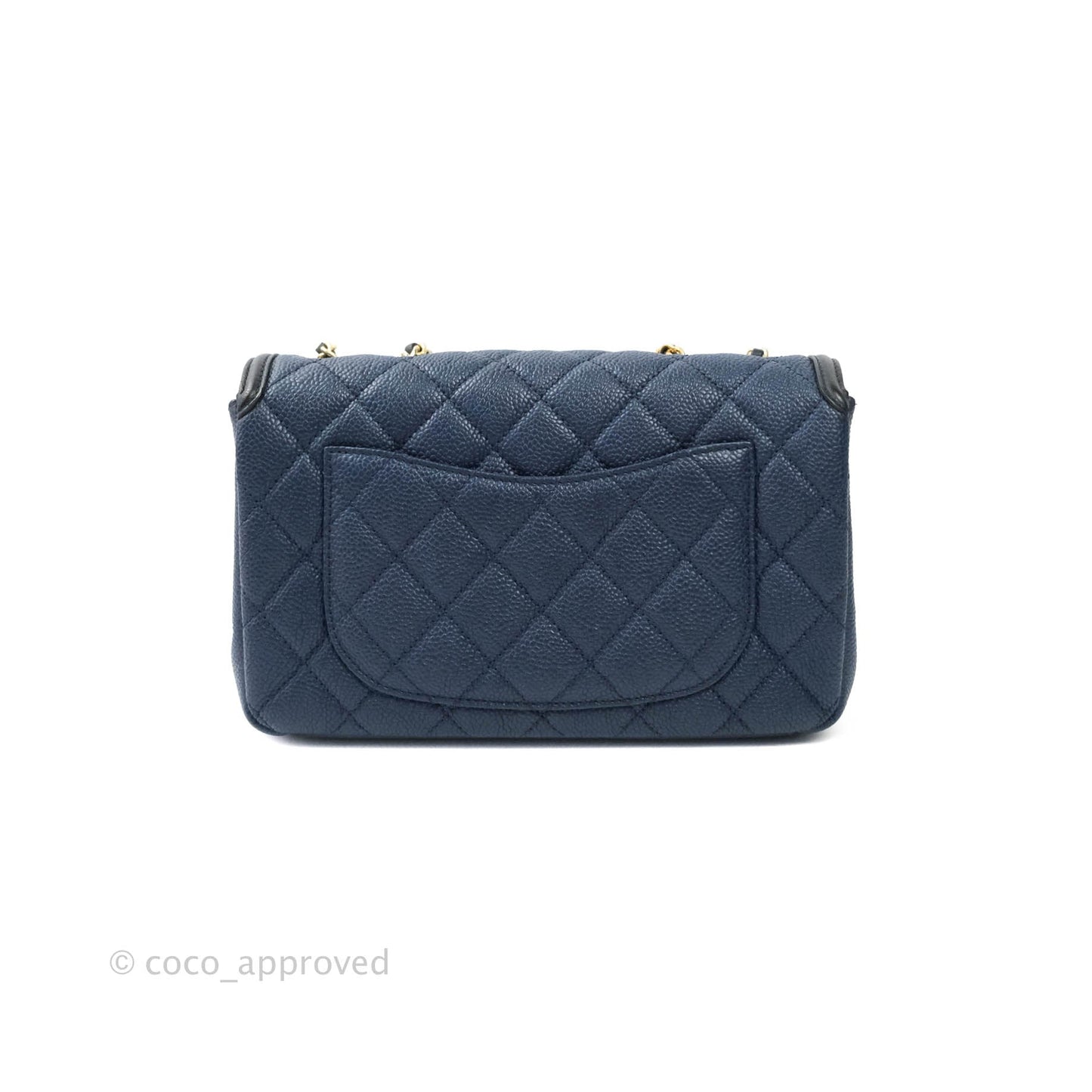 Chanel Quilted Small CC Filigree Flap Navy Caviar