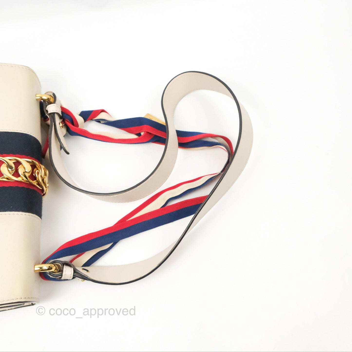 Gucci Calfskin Small Sylvie Shoulder Bag White