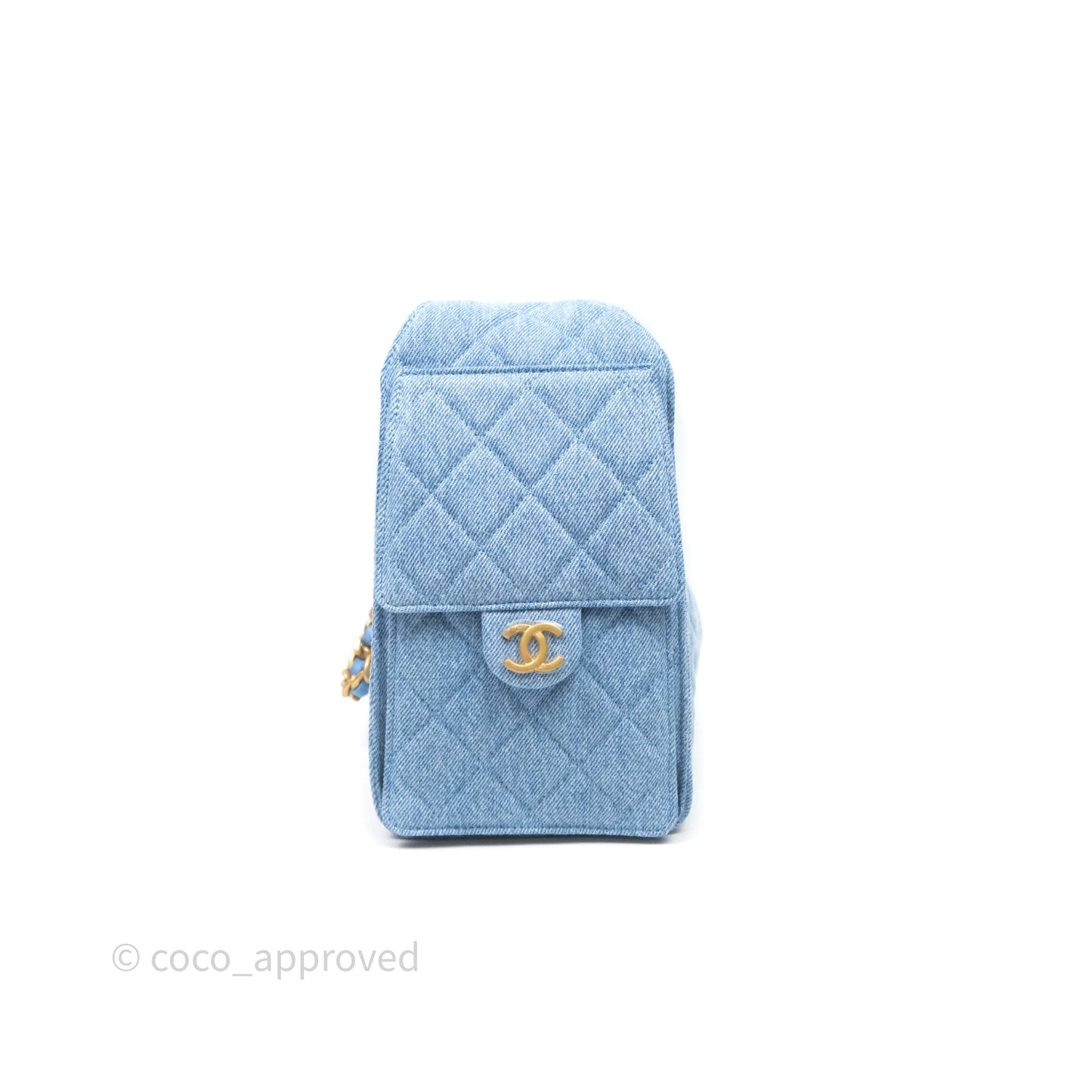 Chanel 25 Small Hobo Blue Washed Denim Aged Gold Hardware