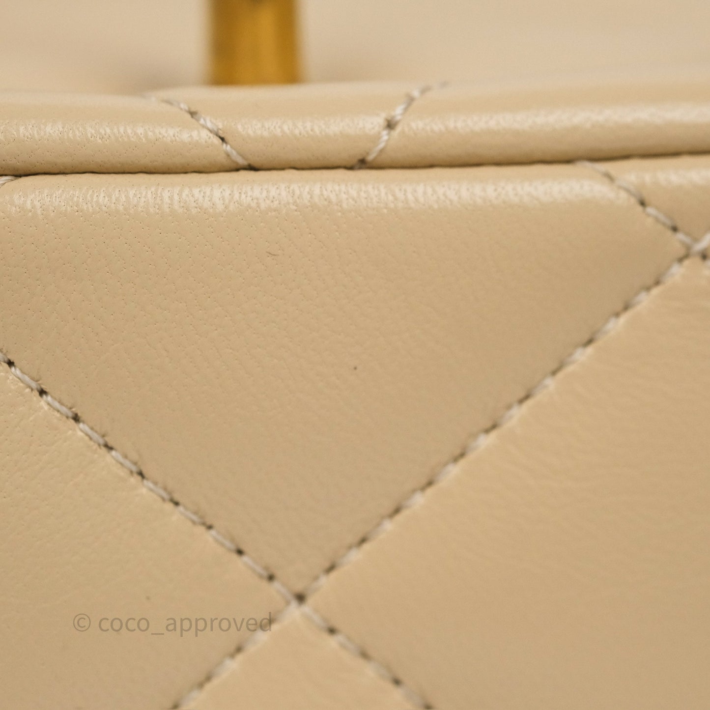 Chanel Sweetheart Mini Flap Beige Shiny Lambskin Aged Gold Hardware