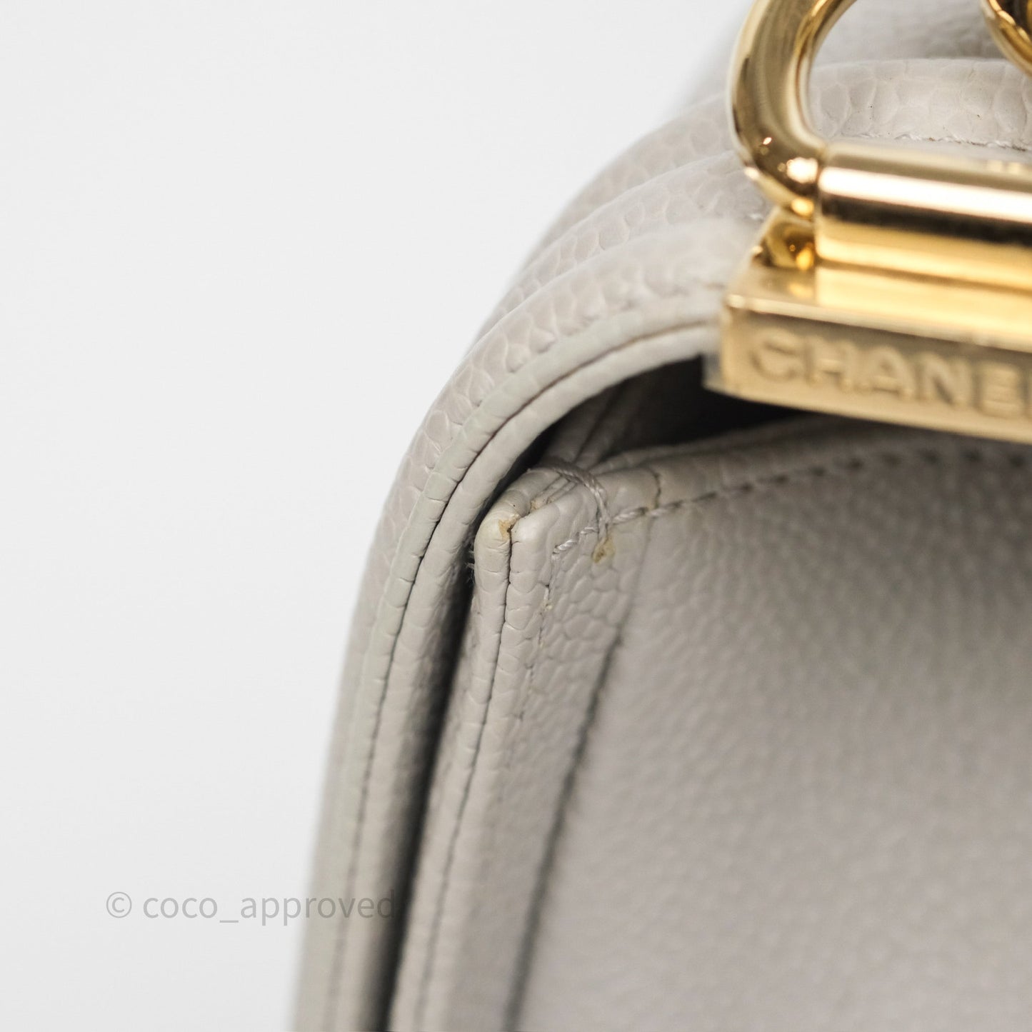 Chanel Medium Boy Quilted Grey Caviar Gold Hardware