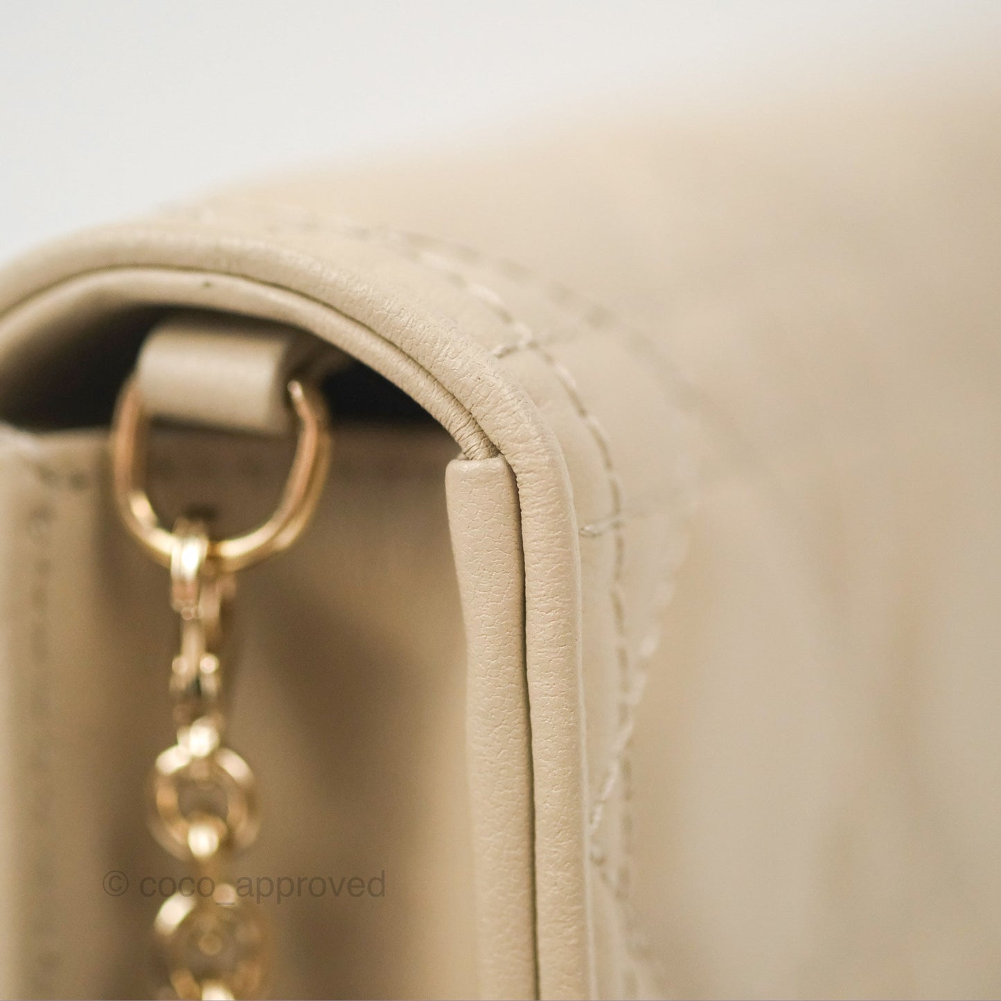 Dior Lady Dior Pouch on Chain Sand Cannage Lambskin