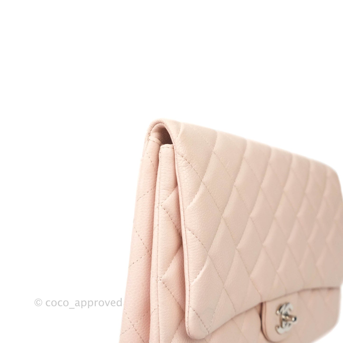 Chanel Quilted Clutch with Chain Sakura Pink Silver Hardware