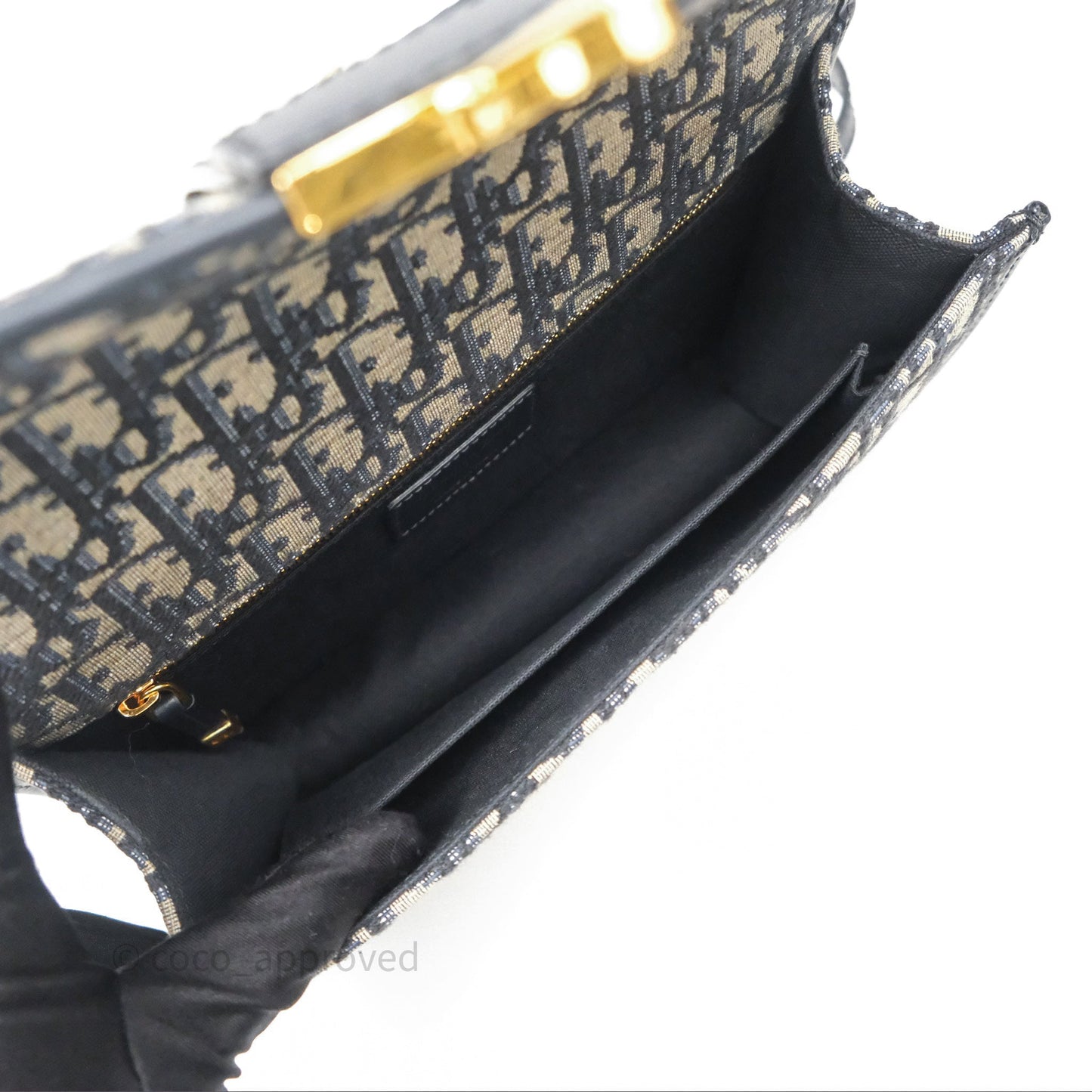 Christian Dior 30 Montaigne Chain Bag Blue Dior Oblique Jacquard