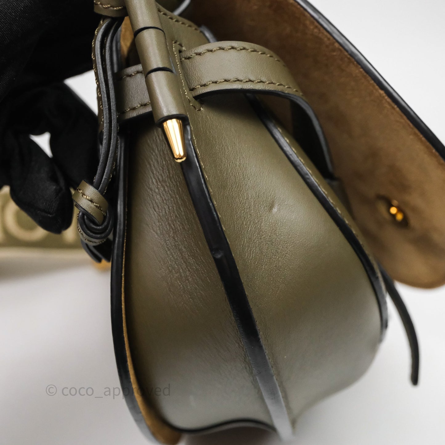 Loewe Mini Gate Dual Bag Soft Calfskin & Jacquard Strap Autumn Green