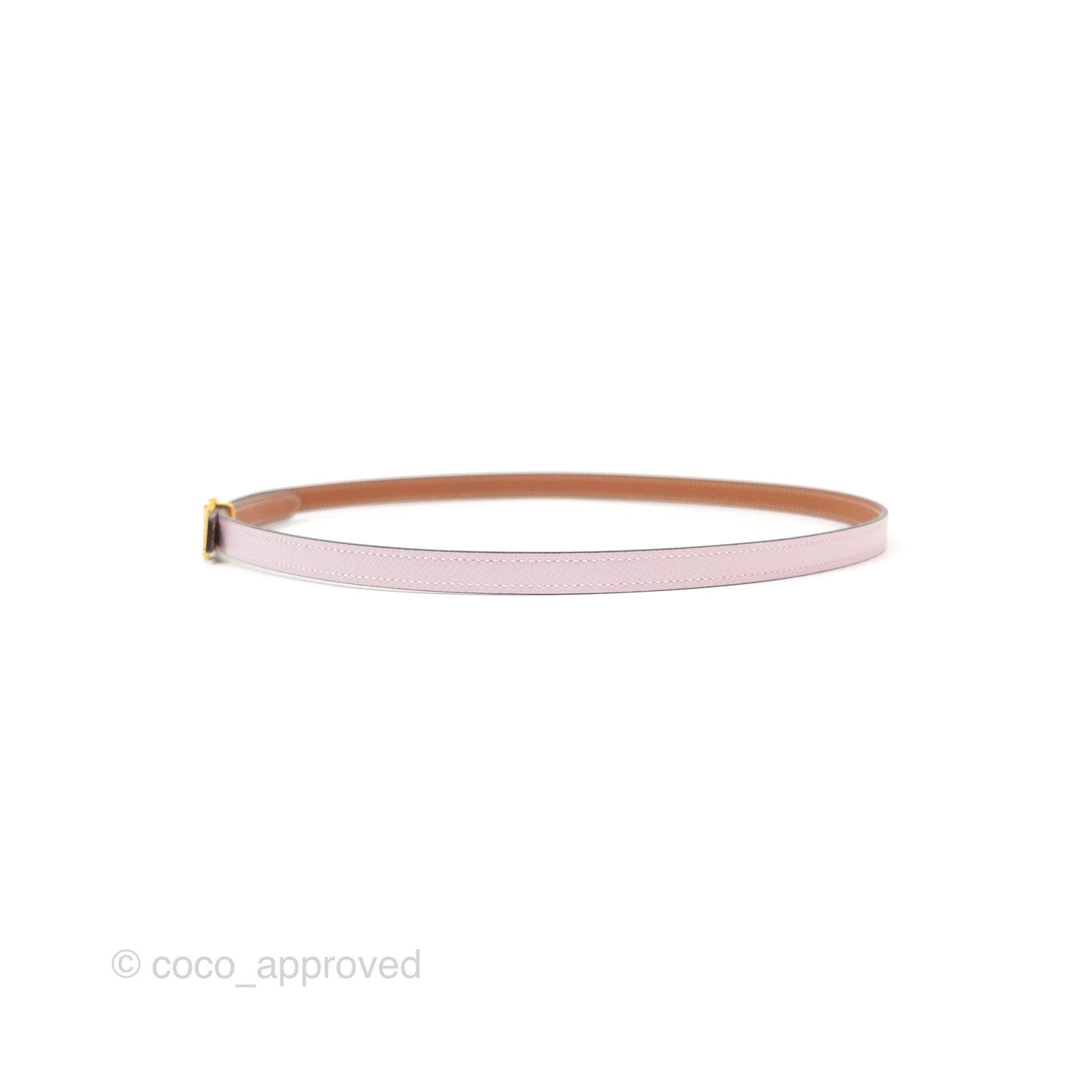 Hermès H Constance Mini Belt Buckle & Reversible Mauve Pale 09/ Gold 37 Swift / Epsom Gold Hardware