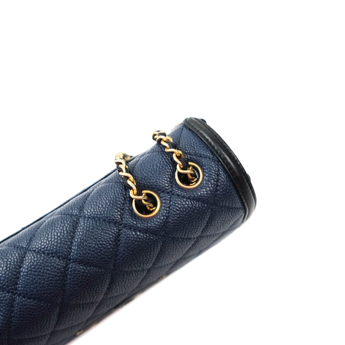 Chanel Quilted Small CC Filigree Flap Navy Caviar