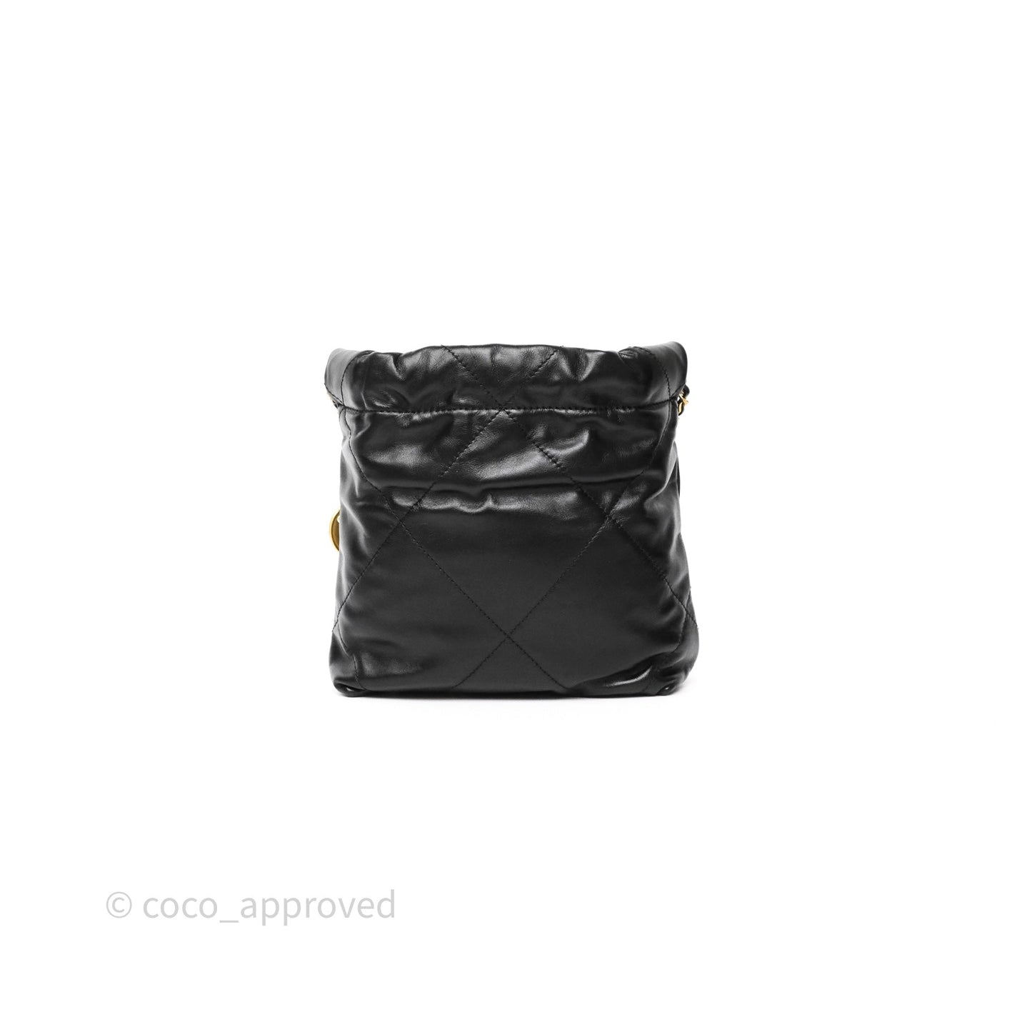 Chanel 22 Mini Bag Black Crumpled Calfskin Aged Gold Hardware
