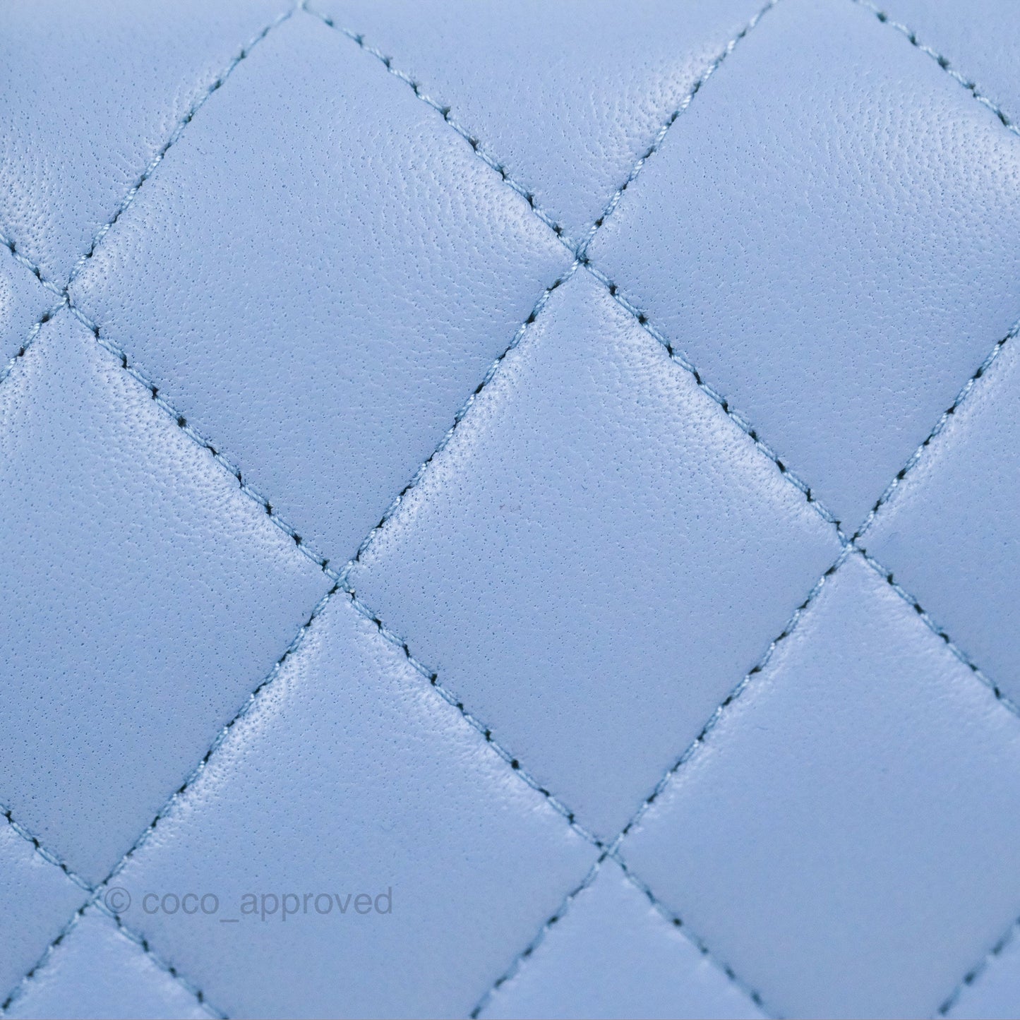 Chanel Small Classic Quilted Flap Blue Sky Lambskin Gold Hardware 21C