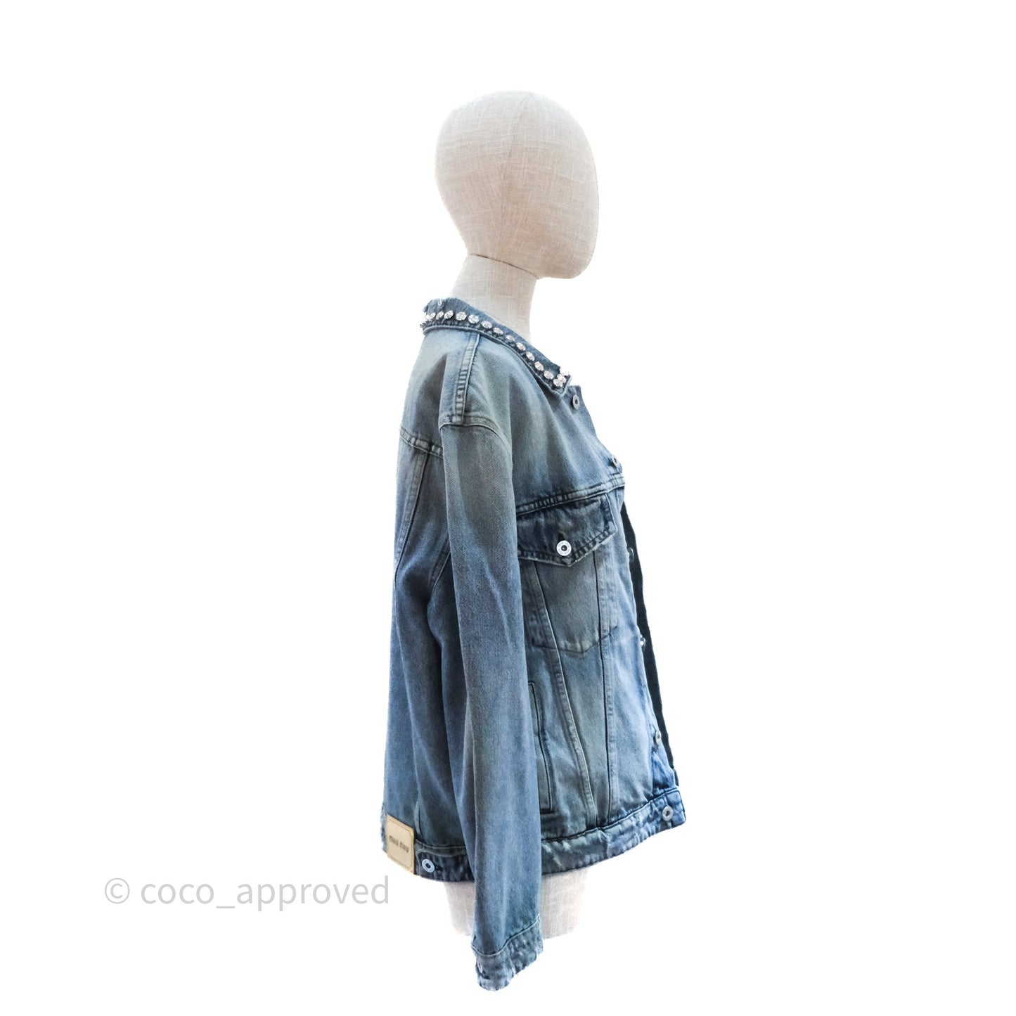 Miu Miu Crystals Denim Jacket Size 36