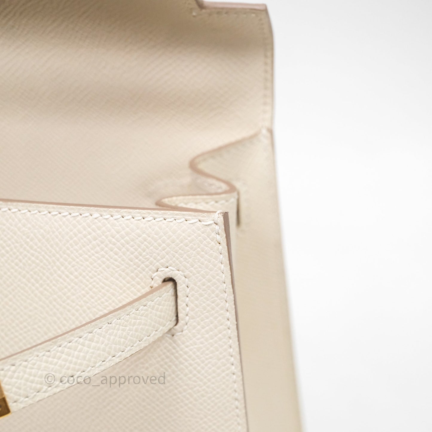 Hermes Kelly 25 Craie Epsom Gold Hardware