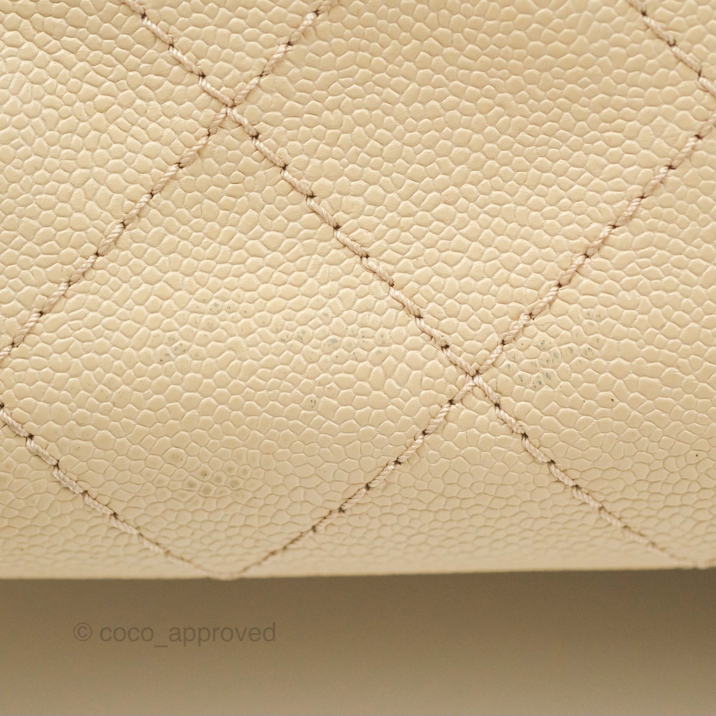 Chanel Large Fever Shopping Tote Quilted Beige Black Caviar