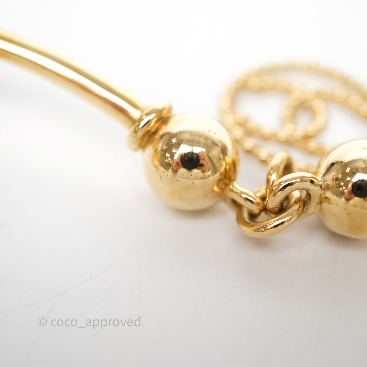 Chanel Round CC Necklace Gold Tone 22C