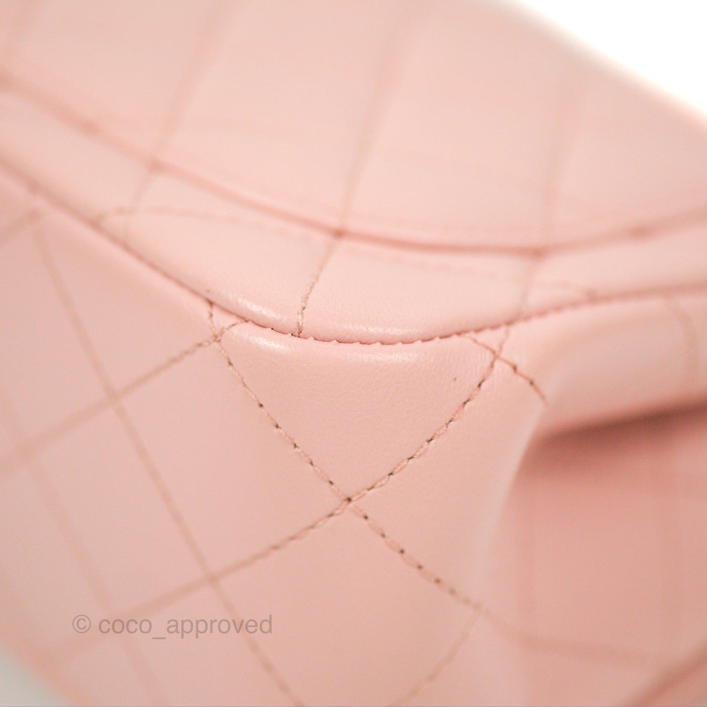 Chanel Quilted Mini Square Flap with Camellia Adjustable Chain Pink Clair Lambskin 23S