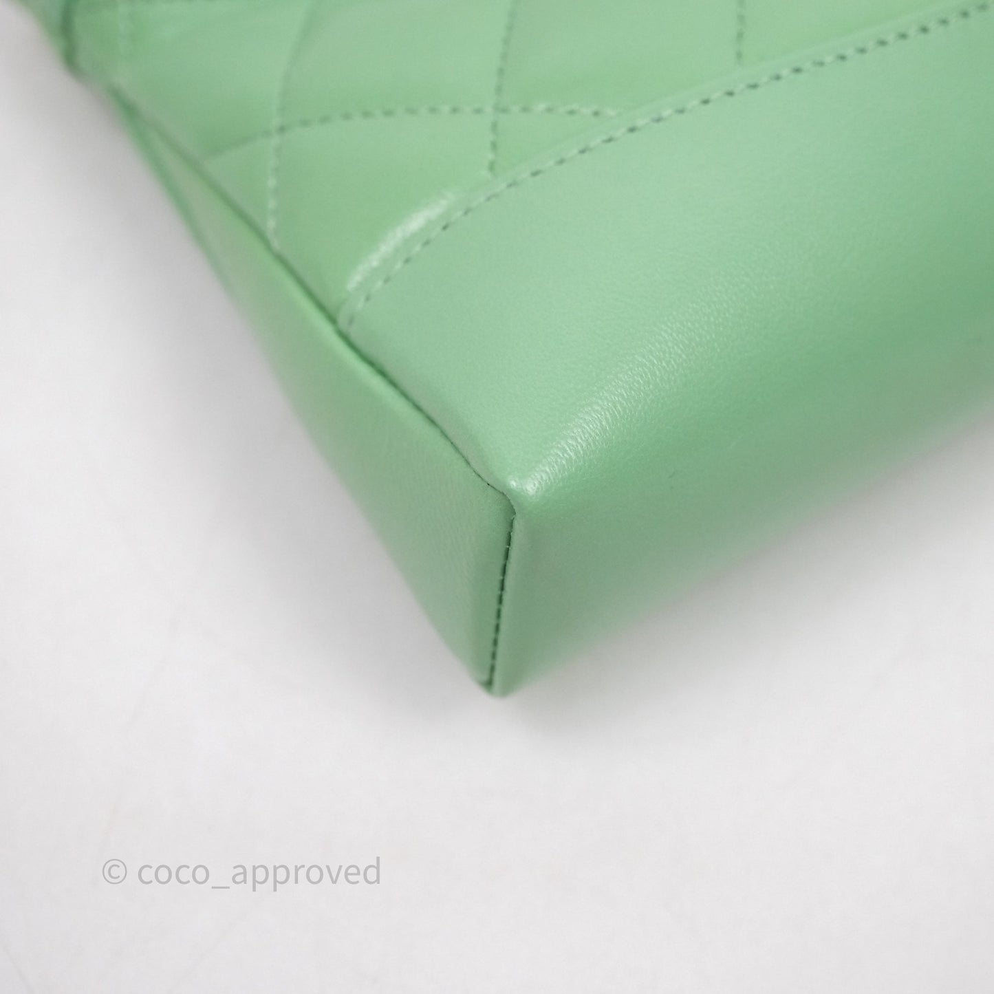 Chanel Nano 31 Green Shiny Lambskin Gold Hardware