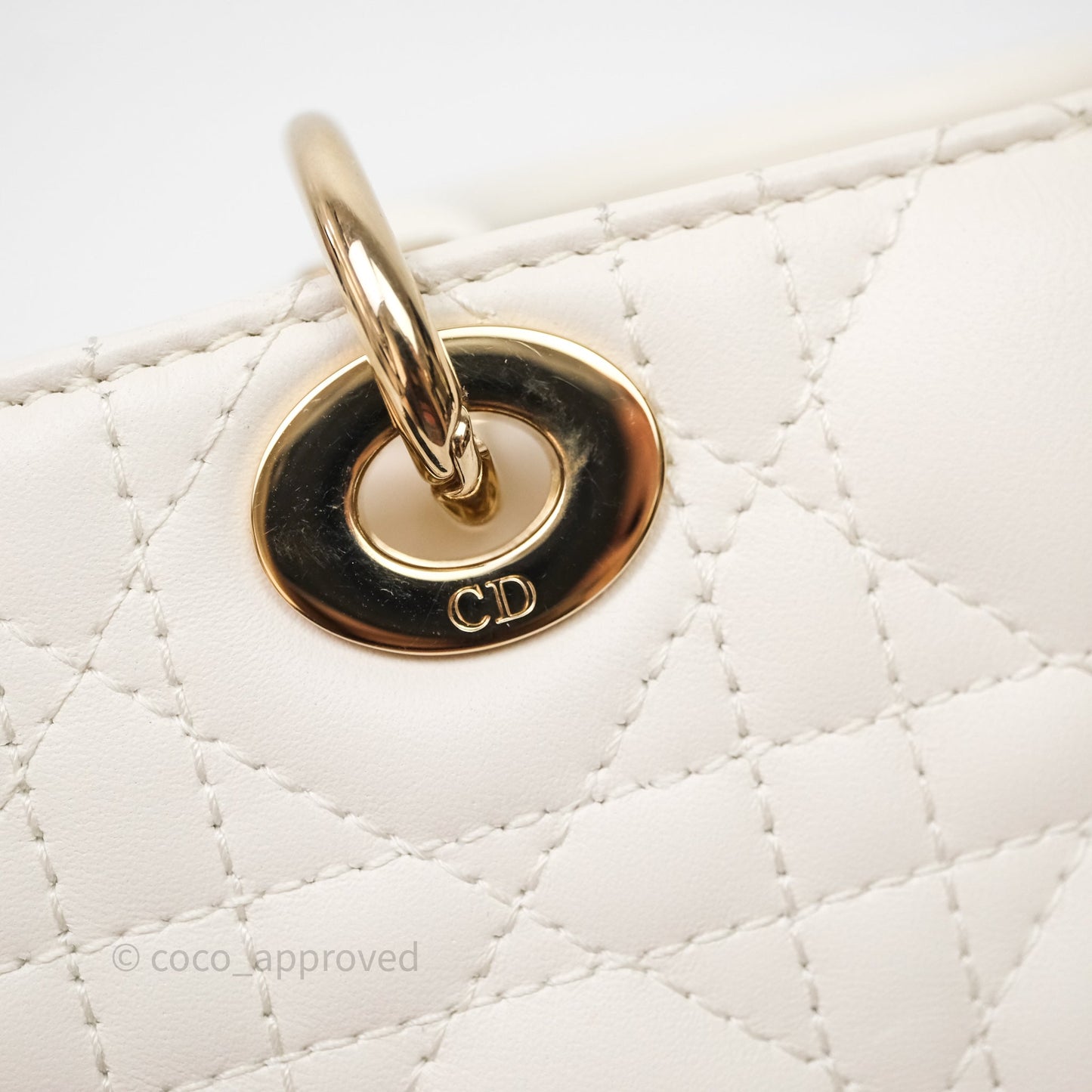 Christian Dior Micro Lady D-Joy Bag Latte Cannage Lambskin Gold Hardware