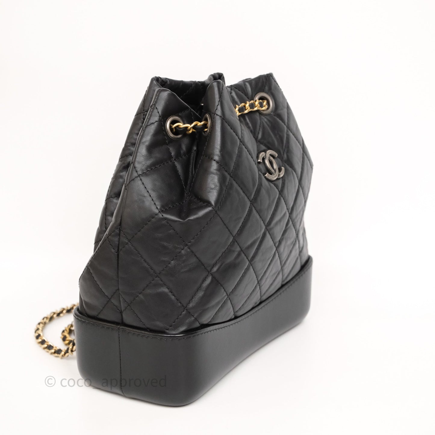 Chanel Small Gabrielle Backpack Black Aged Calfskin