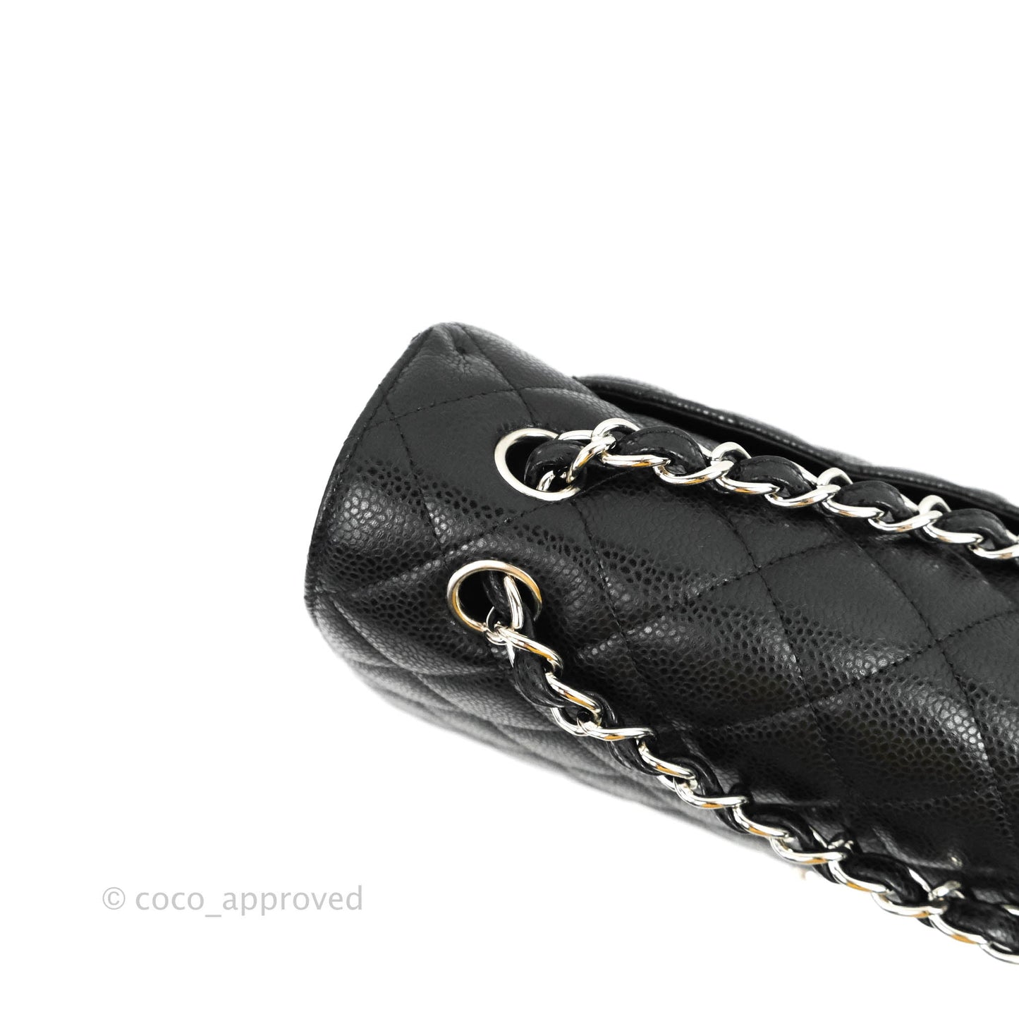 Chanel Single Flap Maxi Caviar Black Silver Hardware