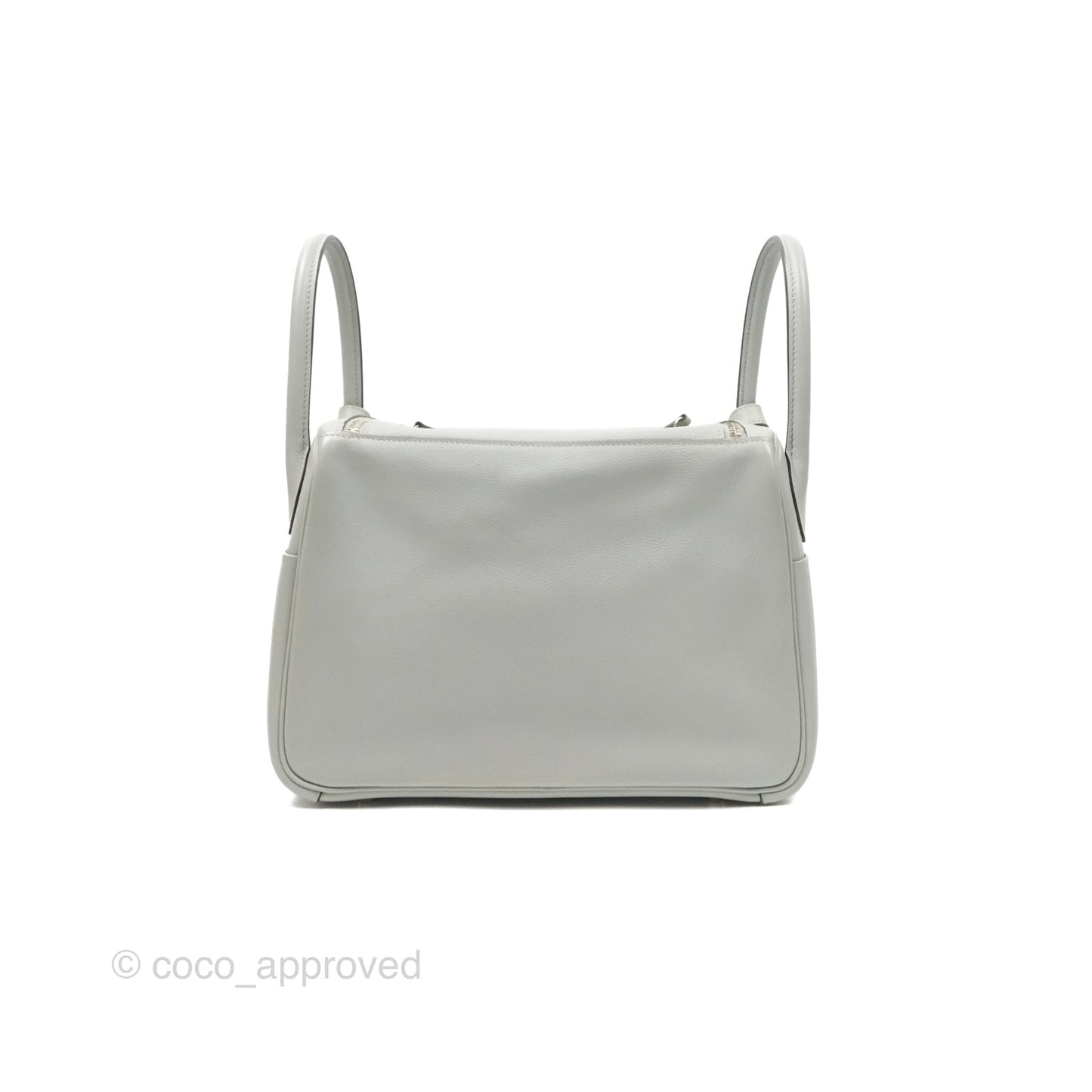 Hermès Lindy 30 Bleu Glacier Evercolor Palladium Hardware