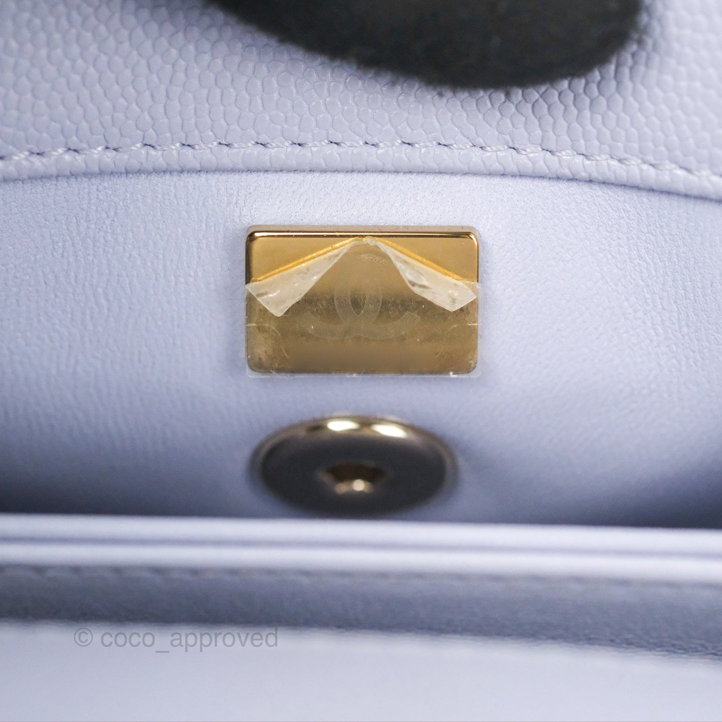 Chanel Small Coco Handle Quilted Purple Lilac Caviar Gold Hardware 21K