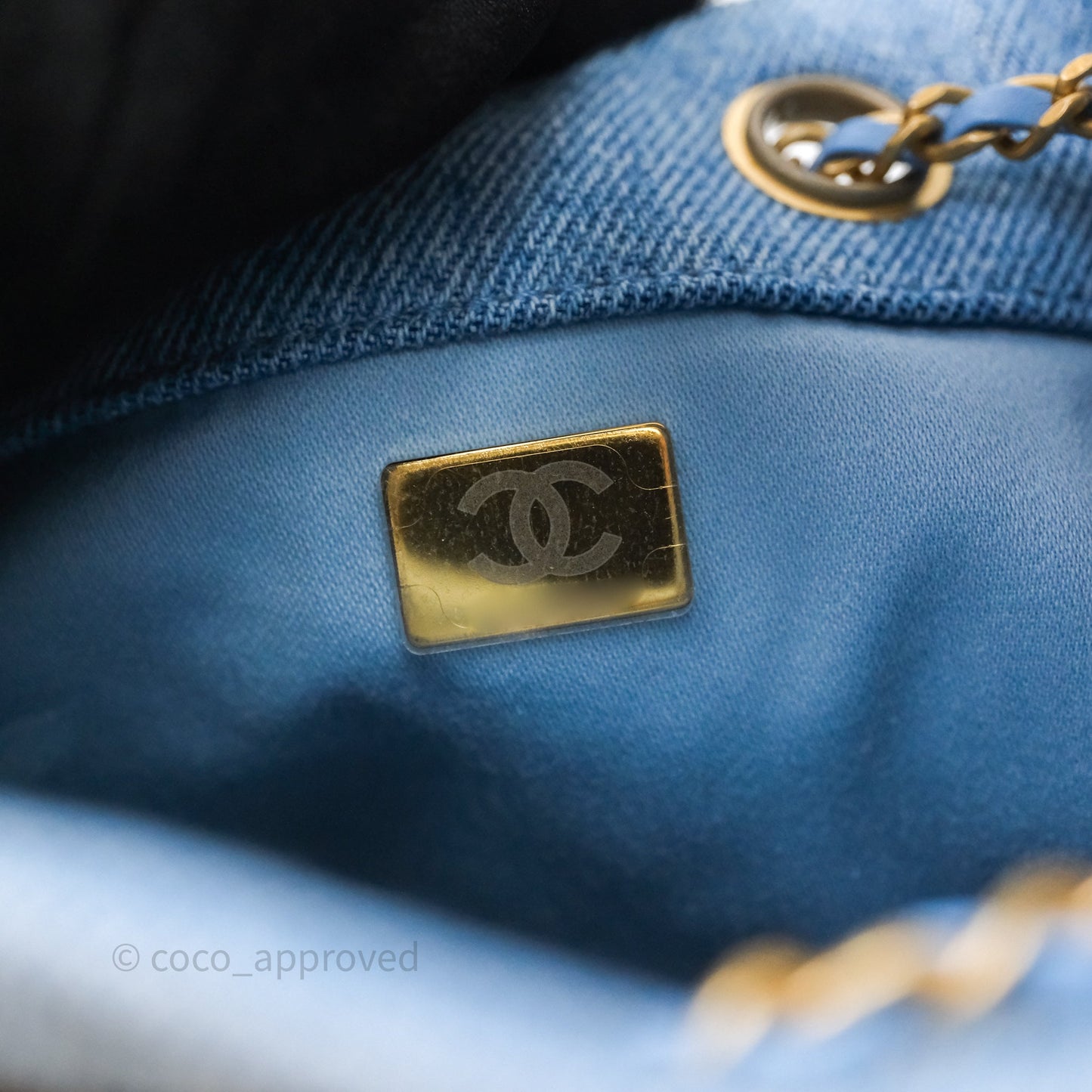 Chanel 25 Small Hobo Blue Washed Denim Aged Gold Hardware