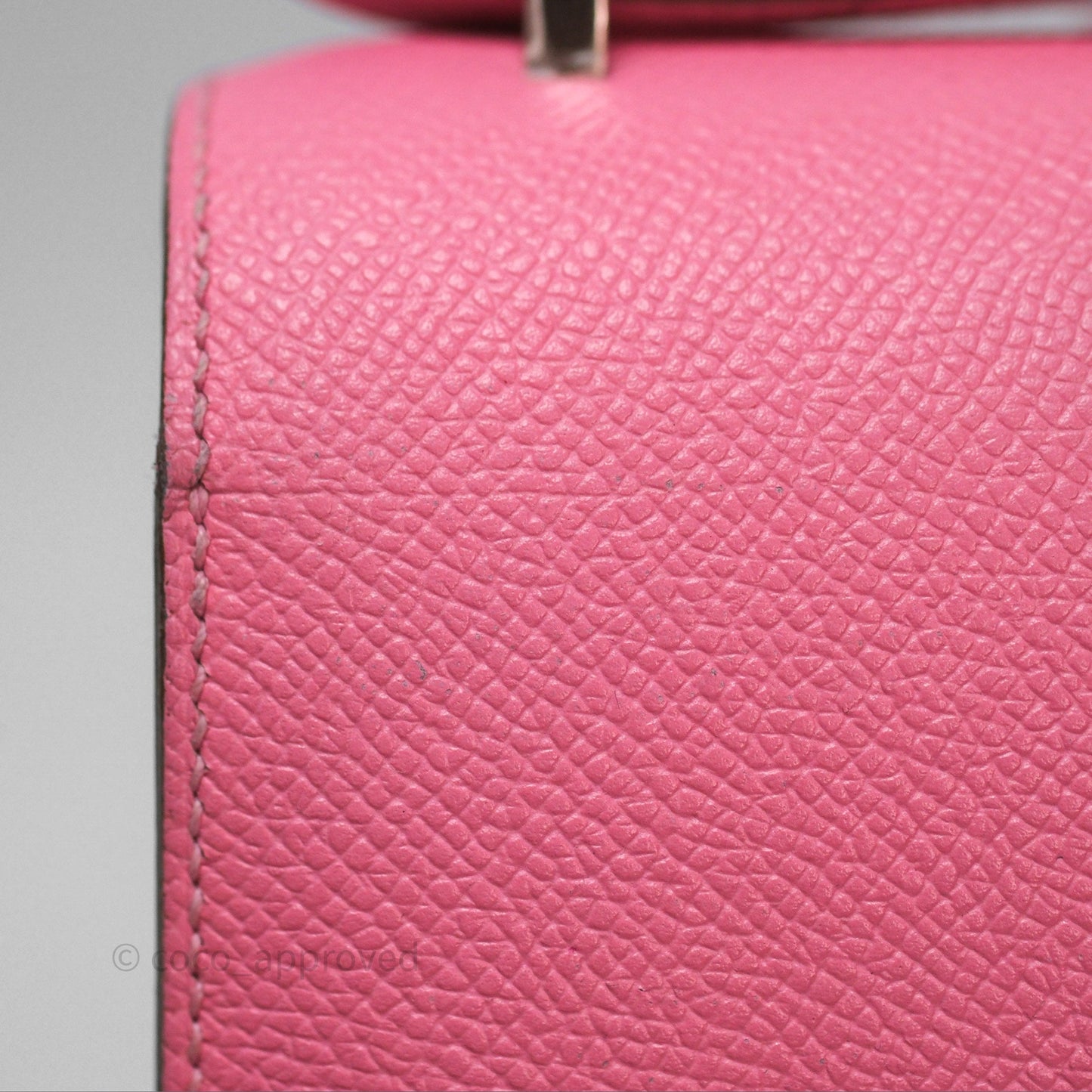 Hermès Constance Mini 18cm Rose d'ete Epsom Palladium Hardware