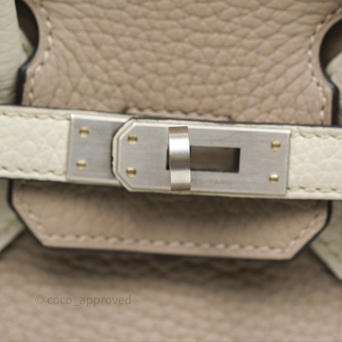 Hermès Birkin 25 Special Order Retourne Gris Tourterelle 81 / Beton 8L Clemence Brushed Palladium Hardware