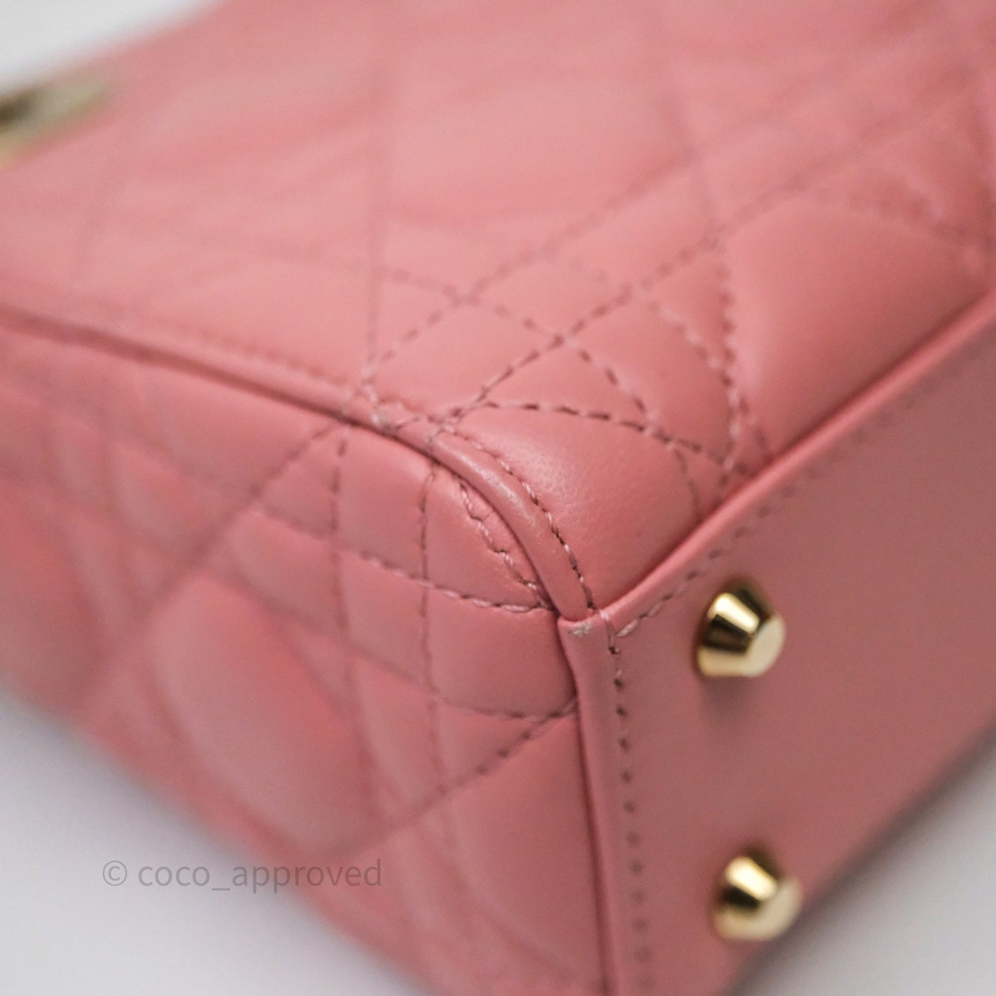 Christian Dior Mini Lady Dior My ABCDior Bag Pink Cannage Lambskin Gold Haardware