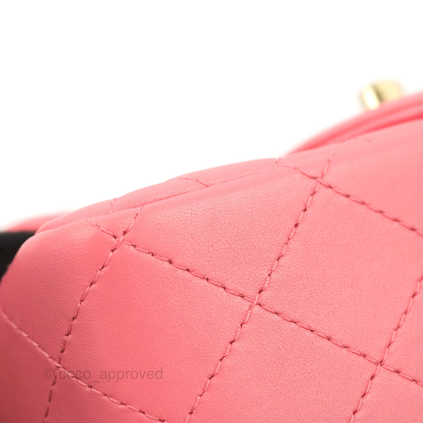Chanel Mini Square Flap Pink Lambskin Gold Hardware