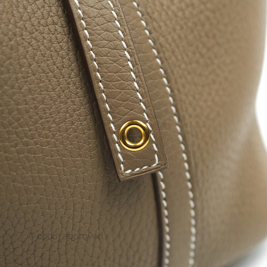 Hermès Picotin Lock 18 Etoupe Clemence Gold Hardware